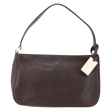 CELINE Shoulder Bag Leather Brown Gold Auth bs31349 - 0