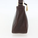 CELINE Shoulder Bag Leather Brown Gold Auth bs31349-4