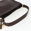 CELINE Shoulder Bag Leather Brown Gold Auth bs31349-7