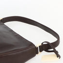 CELINE Shoulder Bag Leather Brown Gold Auth bs31349-8