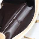 BALLY Chain Shoulder Bag Leather Beige Gold Auth bs31350-12