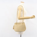 BALLY Chain Shoulder Bag Leather Beige Gold Auth bs31350-21