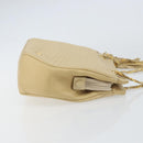BALLY Chain Shoulder Bag Leather Beige Gold Auth bs31350-3
