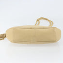 BALLY Chain Shoulder Bag Leather Beige Gold Auth bs31350-5