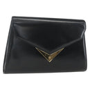GIVENCHY Shoulder Bag Leather Black Gold Auth bs31351-1