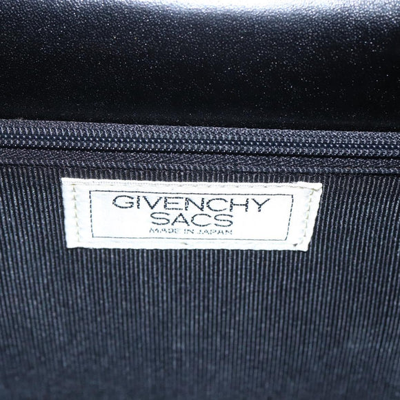 GIVENCHY Shoulder Bag Leather Black Gold Auth bs31351