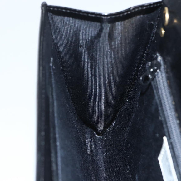 GIVENCHY Shoulder Bag Leather Black Gold Auth bs31351