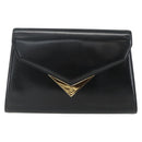 GIVENCHY Shoulder Bag Leather Black Gold Auth bs31351-13