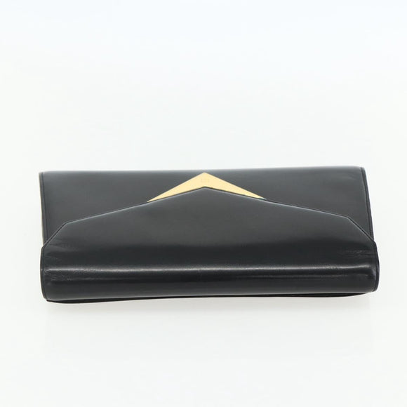 GIVENCHY Shoulder Bag Leather Black Gold Auth bs31351