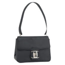 Salvatore Ferragamo Vala Shoulder Bag Patent leather Black Silver Auth bs31352-1
