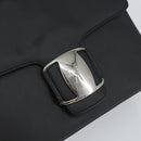 Salvatore Ferragamo Vala Shoulder Bag Patent leather Black Silver Auth bs31352-10