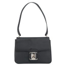 Salvatore Ferragamo Vala Shoulder Bag Patent leather Black Silver Auth bs31352-13