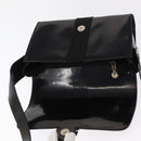 Salvatore Ferragamo Vala Shoulder Bag Nylon Enamel Black Silver Auth bs31354-9