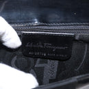 Salvatore Ferragamo Vala Shoulder Bag Nylon Enamel Black Silver Auth bs31354-16