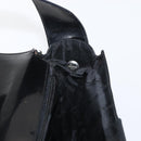 Salvatore Ferragamo Vala Shoulder Bag Nylon Enamel Black Silver Auth bs31354-19