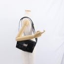 Salvatore Ferragamo Vala Shoulder Bag Nylon Enamel Black Silver Auth bs31354-23