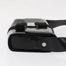 Salvatore Ferragamo Vala Shoulder Bag Nylon Enamel Black Silver Auth bs31354-4