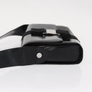 Salvatore Ferragamo Vala Shoulder Bag Nylon Enamel Black Silver Auth bs31354-4