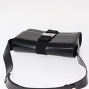 Salvatore Ferragamo Vala Shoulder Bag Nylon Enamel Black Silver Auth bs31354-6