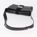 Salvatore Ferragamo Vala Shoulder Bag Nylon Enamel Black Silver Auth bs31354-7