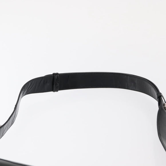 Salvatore Ferragamo Vala Shoulder Bag Nylon Enamel Black Silver Auth bs31354