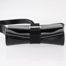 Salvatore Ferragamo Vala Shoulder Bag Nylon Enamel Black Silver Auth bs31354-9