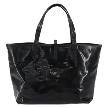 Salvatore Ferragamo Gancini Tote Bag Enamel Black Silver Auth bs31355 - 0