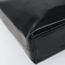 Salvatore Ferragamo Vala Shoulder Bag Enamel Black Silver Auth bs31356-11