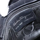 Salvatore Ferragamo Vala Shoulder Bag Enamel Black Silver Auth bs31356-15