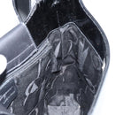 Salvatore Ferragamo Vala Shoulder Bag Enamel Black Silver Auth bs31356-17