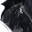 Salvatore Ferragamo Vala Shoulder Bag Enamel Black Silver Auth bs31356-18