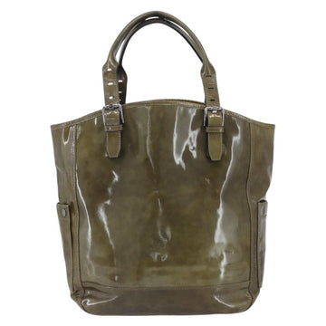 Salvatore Ferragamo Tote Bag Enamel Green Silver Auth bs31357 - 0