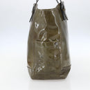 Salvatore Ferragamo Tote Bag Enamel Green Silver Auth bs31357-4