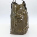 Salvatore Ferragamo Tote Bag Enamel Green Silver Auth bs31357-5