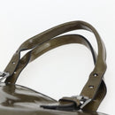 Salvatore Ferragamo Tote Bag Enamel Green Silver Auth bs31357-8