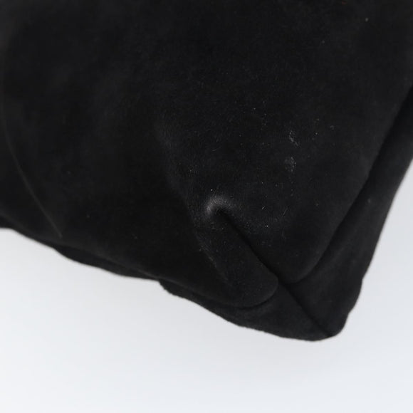 Salvatore Ferragamo Vala Shoulder Bag Suede Black Gold Auth bs31358