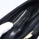 Salvatore Ferragamo Vala Shoulder Bag Suede Black Gold Auth bs31358-12