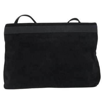 Salvatore Ferragamo Vala Shoulder Bag Suede Black Gold Auth bs31358 - 0