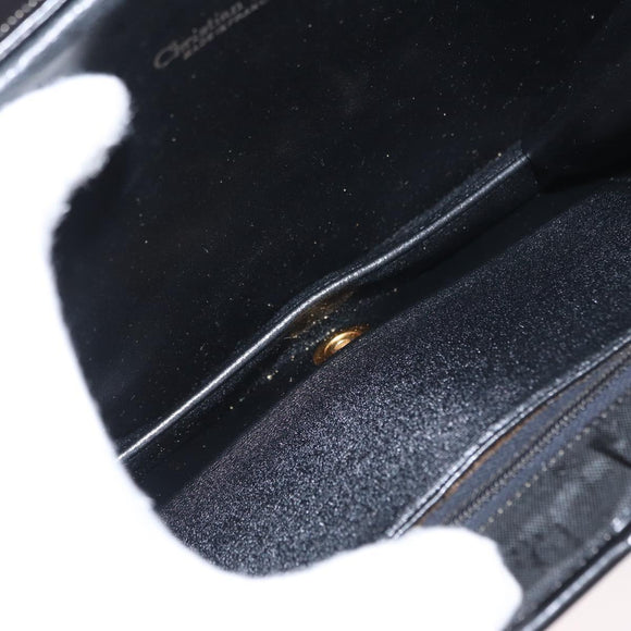 Christian Dior Shoulder Bag Nylon Black gold Auth bs31359