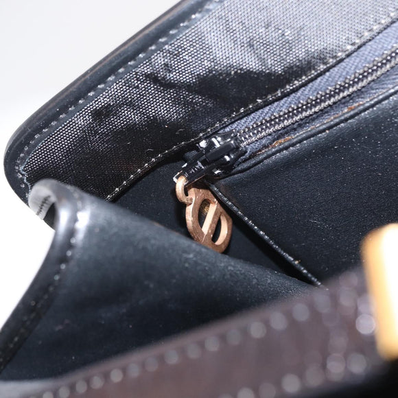 Christian Dior Shoulder Bag Nylon Black gold Auth bs31359