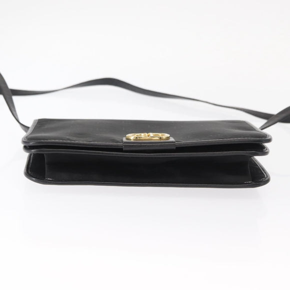 Christian Dior Shoulder Bag Nylon Black gold Auth bs31359