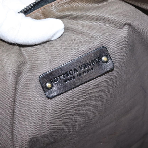 BOTTEGA VENETA INTRECCIATO Clutch Bag Leather Black Auth bs31360