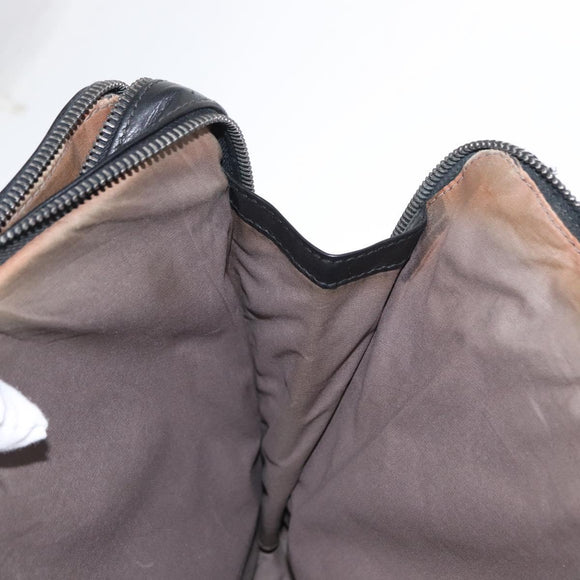 BOTTEGA VENETA INTRECCIATO Clutch Bag Leather Black Auth bs31360