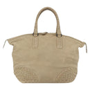 BOTTEGA VENETA INTRECCIATO Handtas Leer Beige Auth bs31361-2