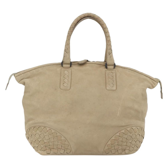 BOTTEGA VENETA INTRECCIATO Handtas Leer Beige Auth bs31361