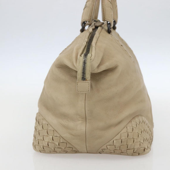 BOTTEGA VENETA INTRECCIATO Hand Bag Leather Beige Auth bs31361