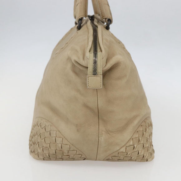 BOTTEGA VENETA INTRECCIATO Handtas Leer Beige Auth bs31361