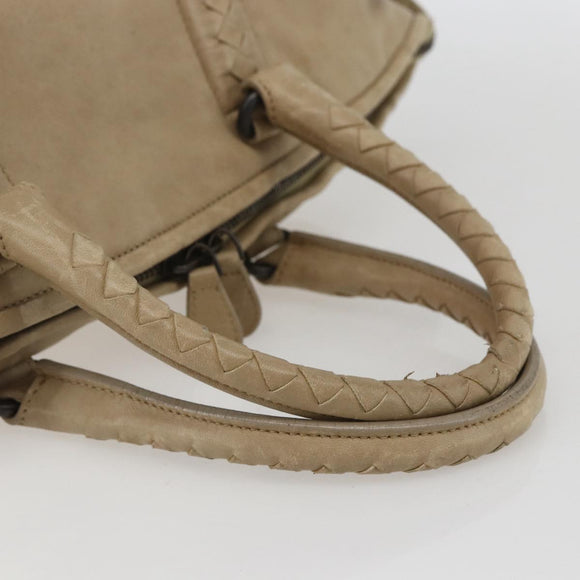 BOTTEGA VENETA INTRECCIATO Handtas Leer Beige Auth bs31361