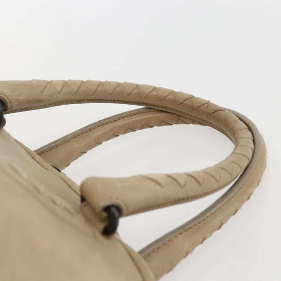 BOTTEGA VENETA INTRECCIATO Hand Bag Leather Beige Auth bs31361