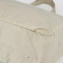 PRADA Tote Bag Nylon Beige Silver Auth bs31362-10